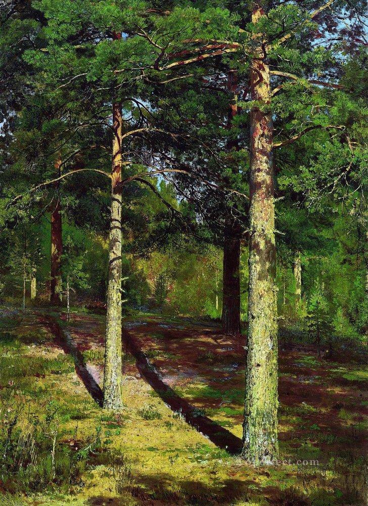 el sol iluminado pinos 1886 paisaje clásico Ivan Ivanovich Pintura al óleo